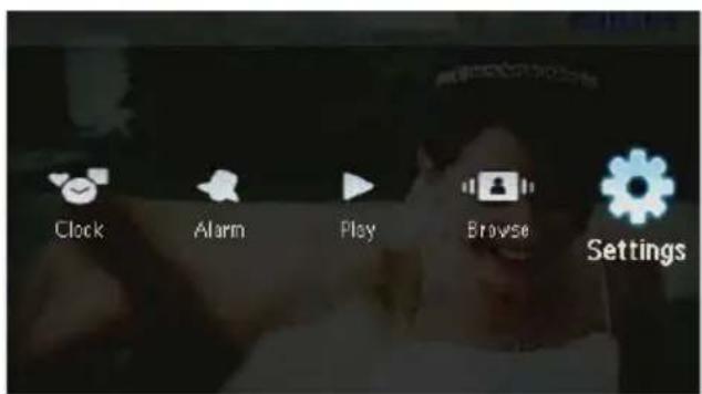 Clock Alarm Play Browse Settings