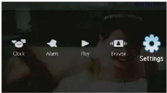 Clock Alarm Play Browse Settings