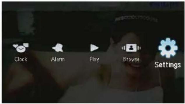Clock Alarm Play Browse Settings