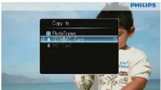 Copy to PhotoFrame: SD/MMC Card MS Card