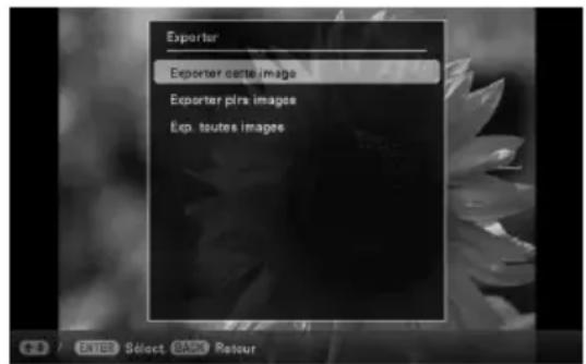 Exporter Exporter certe image Exporter plra images Exp. toutes images