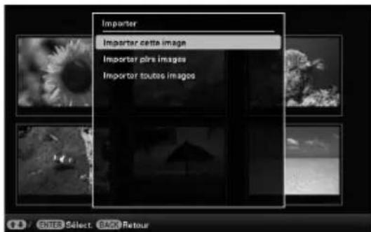 Importer Importer cette image Importer plns images Importer toutes images