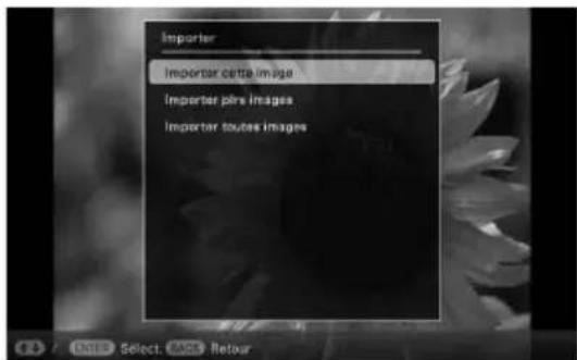 Importer Importer cette image Importer plns images Importer toutes images
