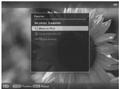 SONY DPF-D830 - Exportation d'une image depuis la mémoire interne - 2