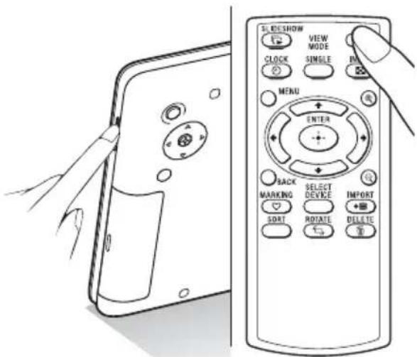 SLEESHOW VIEW MODE CLOCK SIMPLE MENU ENTER BACK MARKING SELECT DEVICE SORT ROTATE IMPORT DELETE