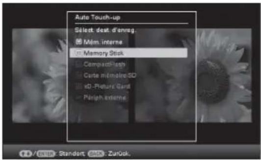 Auto Touch-up Sélect: deat d'enreg. Mém. interne Memory Stick Compa Flash Carte monôaire SD sD - Picture Card Parish externe