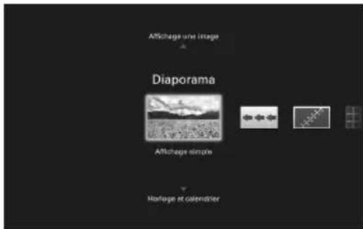 Affichage une image Diaporama Affichage simple Horloge et calendrier