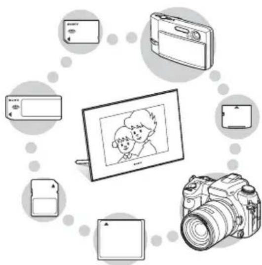 SONY DPF-VR100 - ■Prise en charge de nombreuses cartes mémoire\* - 1