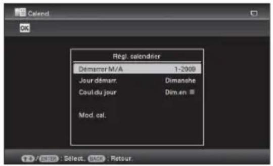 Clarend OK. Régl. salendrier Démarrer M/A 1-2008 Jour démarr. Dimanche Coul du jour Dim en Mod. cal.