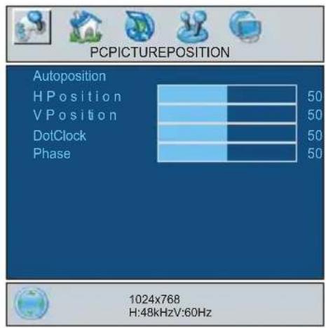 HITACHI 42PD8700C - PCPicturePositionMenu - 1
