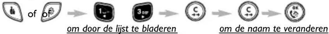 graph LR A["of of"] --> B["om door de lijst te bladeren"] B --> C["om de naam te veranderen"]