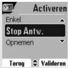 Activeren Enkel Stop Antw. Opnemen Terug Valideren