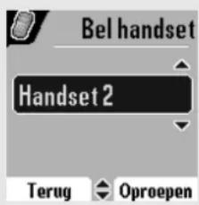 Bel handset Handset 2 Terug Oproepen