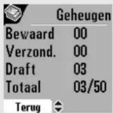 Geheugen Bewaard 00 Verzond. 00 Draft 03 Totaal 03/50 Terug ◀