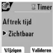 Timer Aftrek tijd ► Zichtbaar Wijzigen Valideren