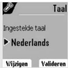 Taal Ingestelde taal ► Nederlands Wijzigen Valideren
