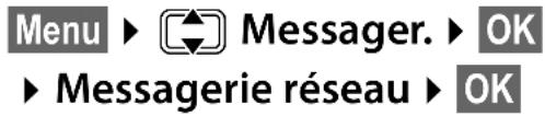 Menu ► ↻ Messenger. ► OK ► Messagerie réseau ► OK