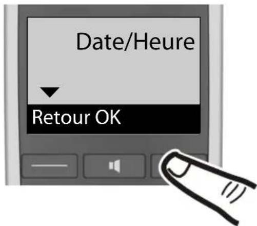 Date/Heure Retour OK