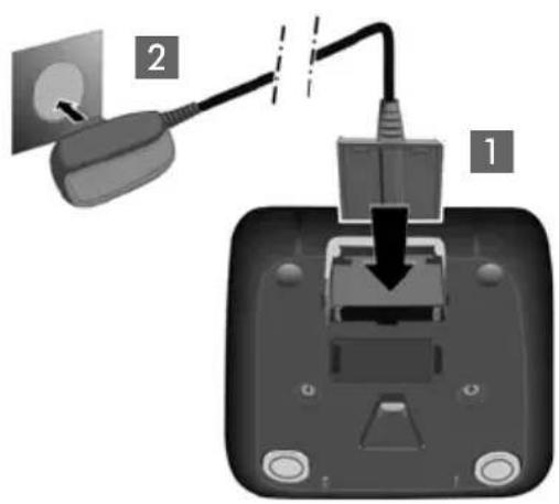GIGASET E500H - 3e étape : raccordement du chargeur - 1