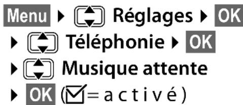 GIGASET E500A - Activation/désactivation de la mélodie d'attente - 1