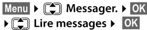 Menu ► ↻ Messenger. ► OK ► ↻ Lire messages ► OK