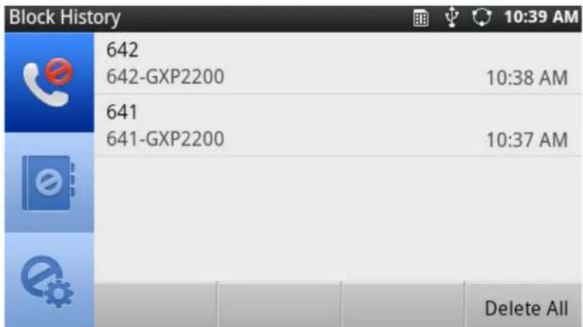 GRANDSTREAM GXP2200 - • : Block History - 1