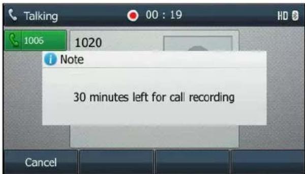 Yealink SIP-T46G - During the recording, you can do the following: - 2