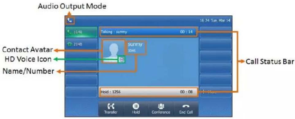Yealink SIP-T46G - Calls Screen - 1
