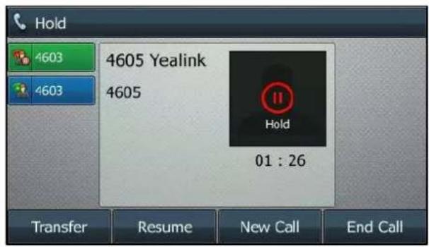 Yealink SIP-T46G - Placing a Call on Hold - 1