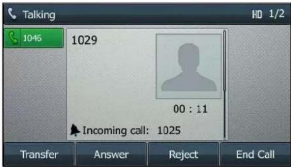 Yealink SIP-T46G - Answering When in Another Call - 1