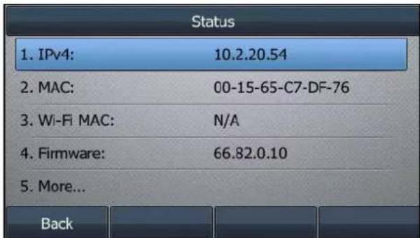 Yealink SIP-T46G - Viewing the Phone Status - 1