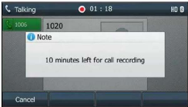 Yealink SIP-T46G - During the recording, you can do the following: - 3