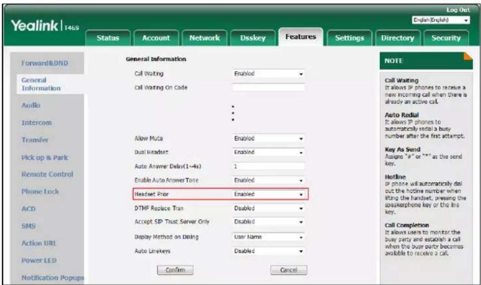 Yealink SIP-T46G - Procedure: - 1