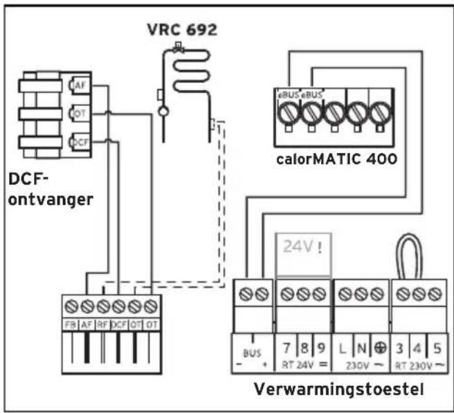 VAILLANT calorMATIC 400 - Buitensor (DCF-ontvanger) aansluiten - 1