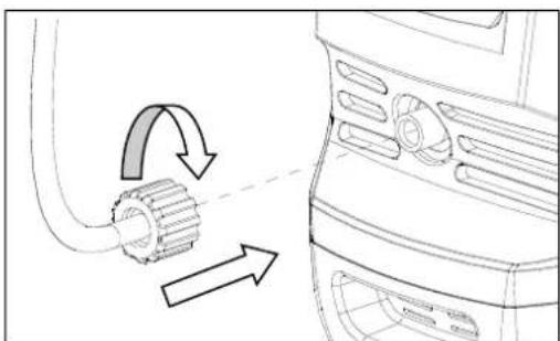 Diagram showing a mechanical component with directional arrows indicating motion or flow, no text or symbols present.