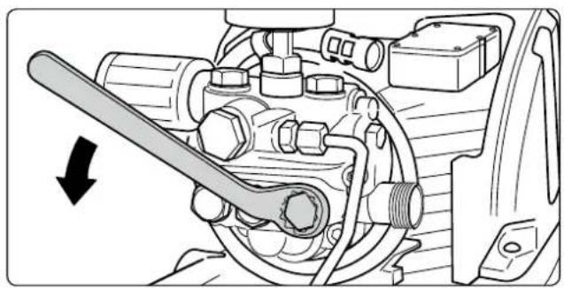 KRANZLE K 1152 TST - Das Manometer zeigt wenig Druck, aus der Düse kommt ein unregelmäßiger Strahl: Möglicherweise sind die Ventile verschmutzt oder verklebt. - 2
