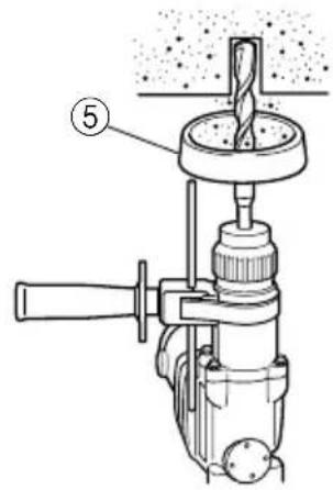 Technical diagram of a drill press with labeled component 5