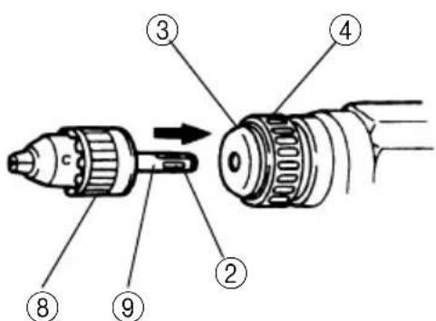 Technical diagram of a mechanical component with numbered parts labeled 2 through 10