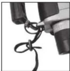 Close-up of a rope tied with a string between two black objects (no text or symbols visible)