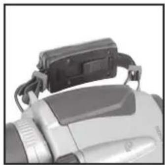 Close-up of a handheld device with attached black clasp and metallic casing (no visible text or symbols)