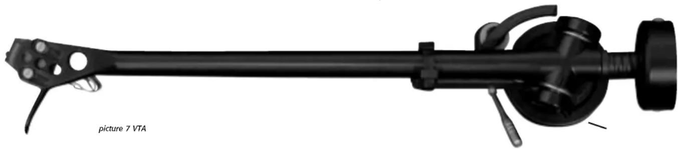 Mechanical component diagram labeled 'picture 7 VTA' showing a shaft, housing, and mounting bracket (no other text or symbols)