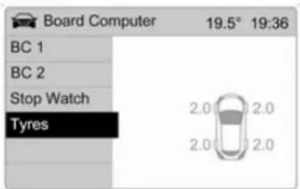 OPEL Zafira (2013) - Πιέσεις ελαστικών - 1