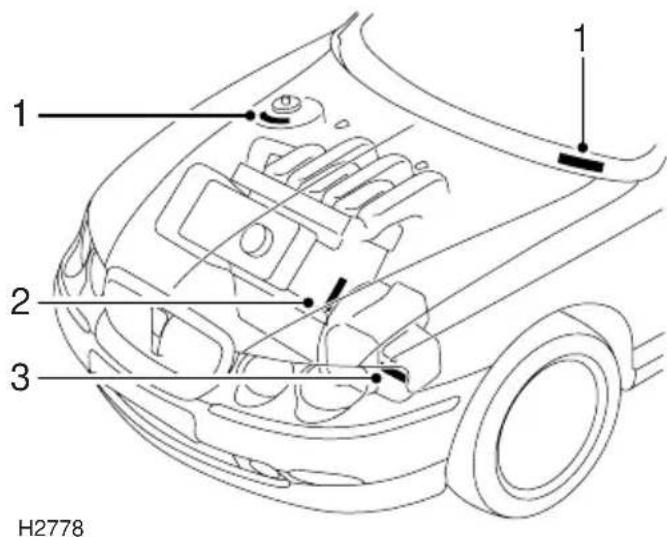 Rover 75 (1999) - Identification number locations - 1