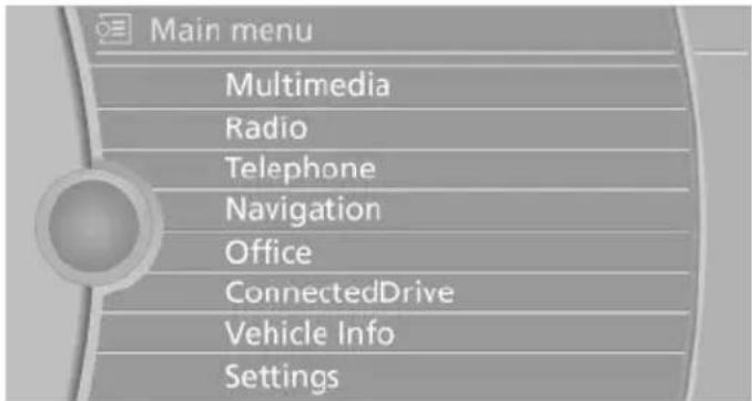 BMW 328i xDrive Sedan (2014) - Opening the main menu - 2