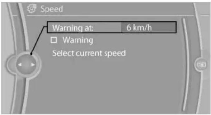 BMW 328i Sedan (2013) - Displaying, setting or changing the limit - 1