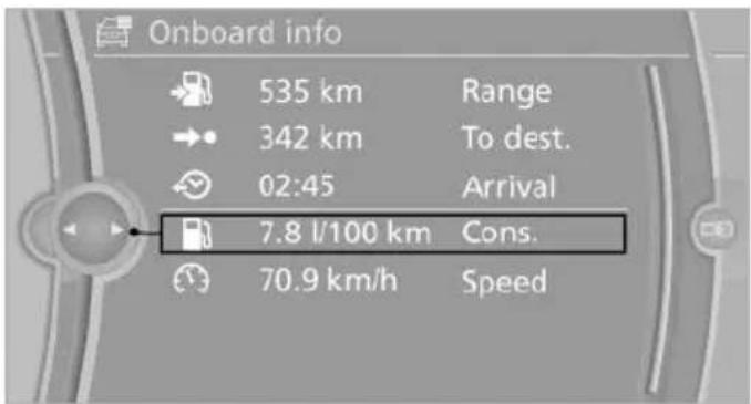BMW 328i Sedan (2013) - Resetting the fuel consumption or speed - 1