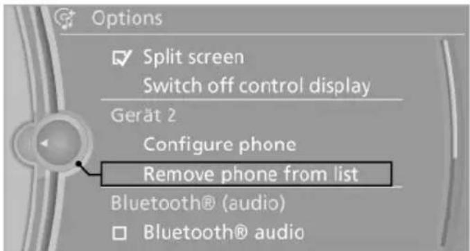 BMW X6 xDrive50i (2013) - Unpairing a device - 1