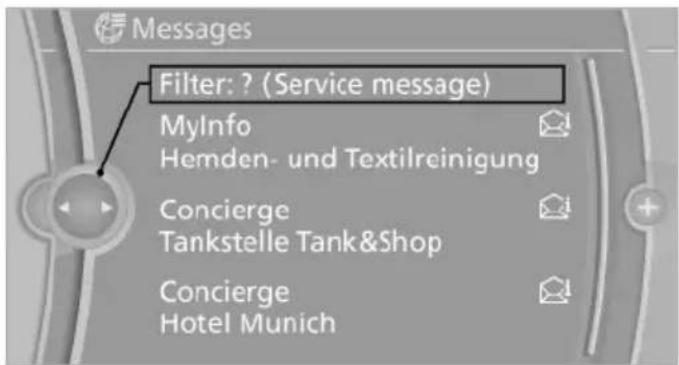 BMW X6 xDrive50i (2013) - Filtering the message list - 1