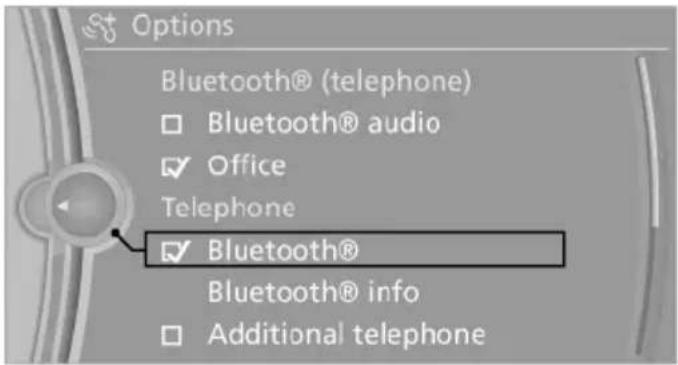 BMW X6 xDrive50i (2013) - Activating/deactivating Bluetooth - 1