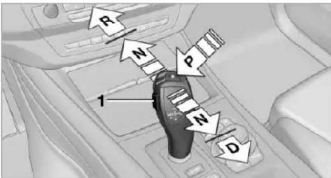 BMW X6 xDrive50i (2013) - Engaging transmission positions D, R, N - 1